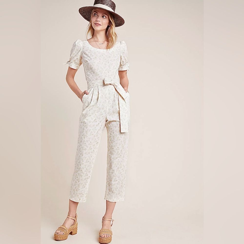 Gal Meets Glam for Anthropologie Iris Floral Jumpsuit 0 NWOT